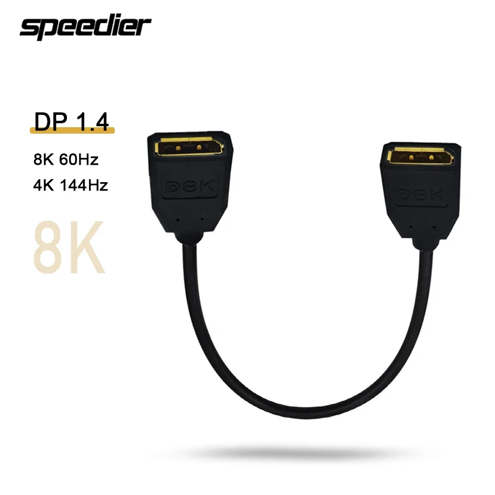 

Кабель DisplayPort DP 1.4 30 см, 8K при 60 Гц, 4K при 144 Гц, HDR, высокоскоростной, 32,4 Гбит/с, порт дисплея, гнездовой удлинительный кабель Displayport