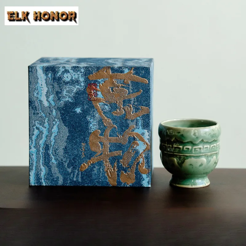 

90 мл Yue Kiln Celadon High Foot Teacup Бутиковая чайная чаша Образец чайной чашки Чайная дегустация Чашка для медитации Чашка Chazhan Master Cups Посуда для напитков