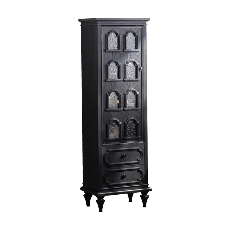 Corridor ultra-thin black aisle cabinet multi-layer storage wine cabinet small apartment for home kitchen cabinet