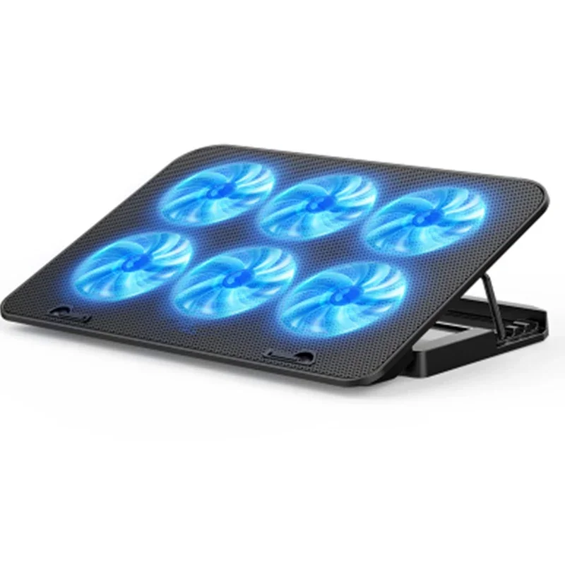 

Laptop radiator 15.6-inch air-cooled mute laptop cooling base fan bracket 14-inch game ute six fans, wind speed adjustment