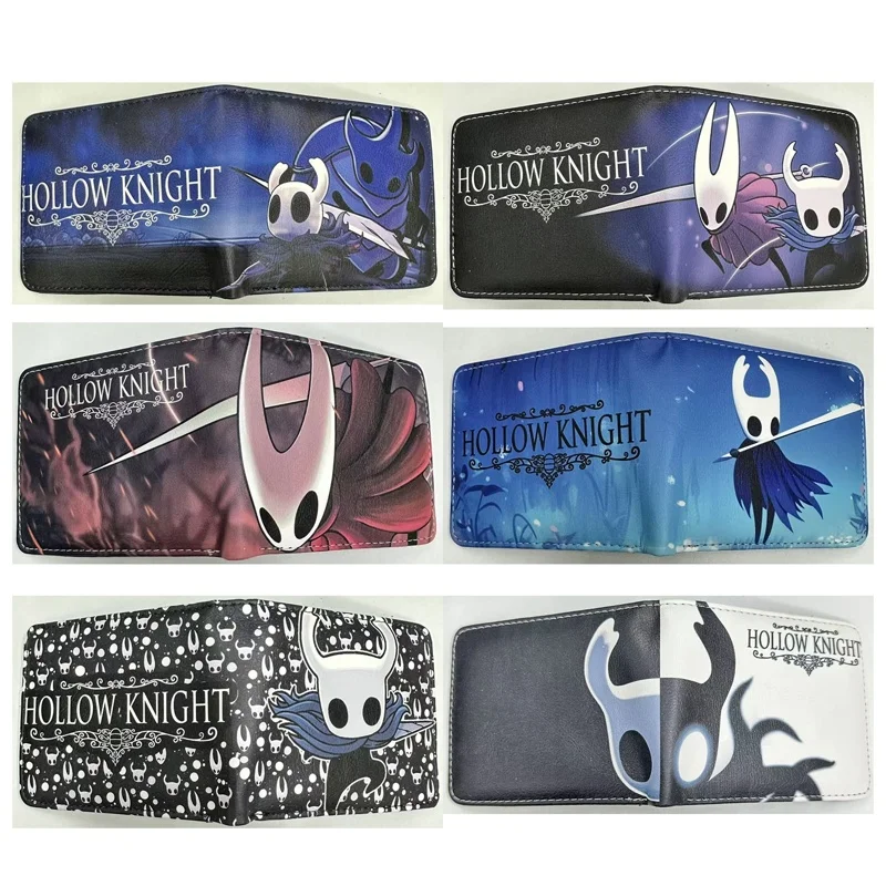 

Новый ультратонкий короткий кошелек Hollow Knight, складной, из искусственной кожи, с цветным принтом, игровой аксессуар, кошелек для наличных, держатель для карт, для повседневного использования