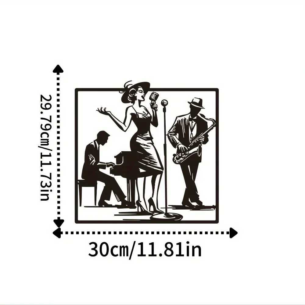 Multi-Layered Vintage Jazz Band Wall Art—Handcrafted Metal Musician Sculptures, Vintage Black Finish | Perfect for Home Use, Bars