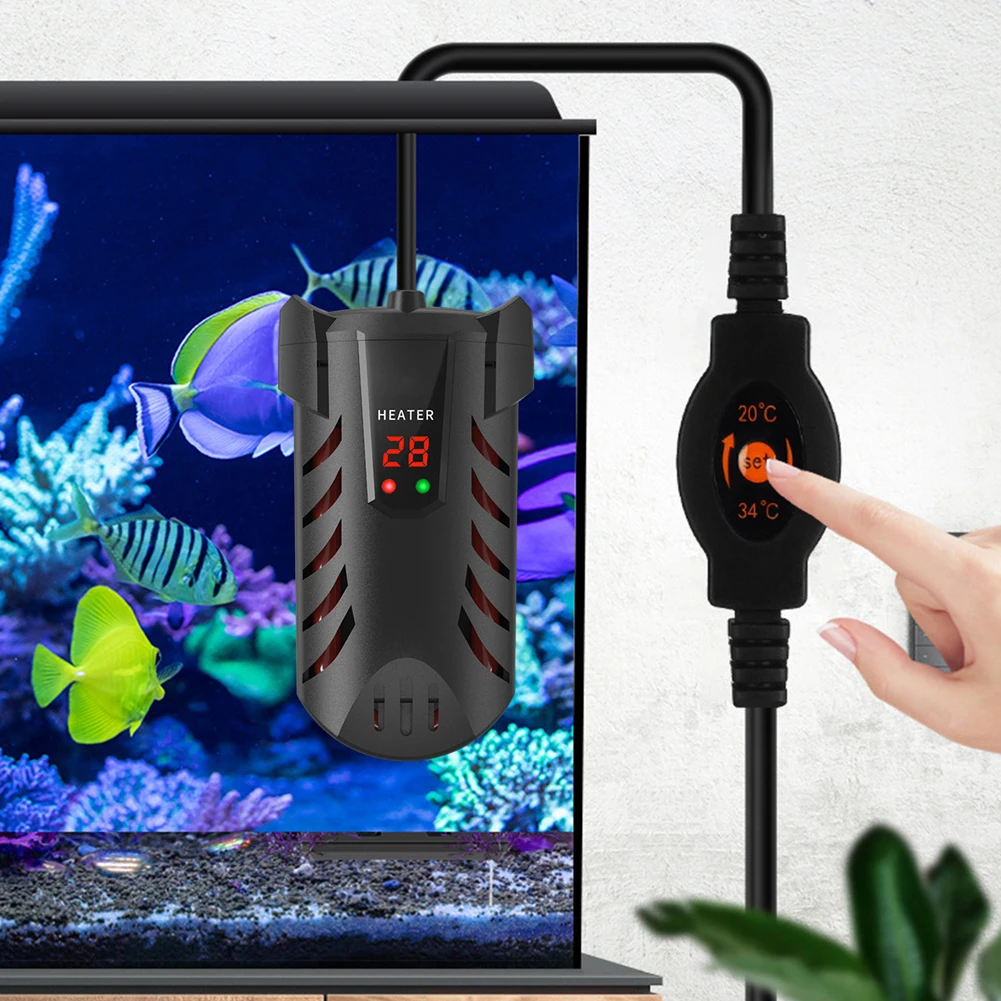 25/50/100/200W Aqua Tank Thermostat Explosionproof Mini Aquarium Heating Rod with Suction Cup Turtle Heater for Fish/Turtle Tank