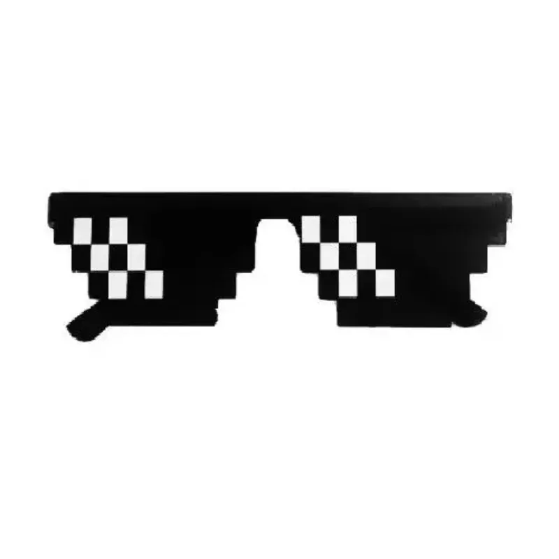 

Funny Glasses Women Men Polygonal Brand Sunglasses Mosaic Masculine 8 Bits Style Pixel Sun Glass Fashion