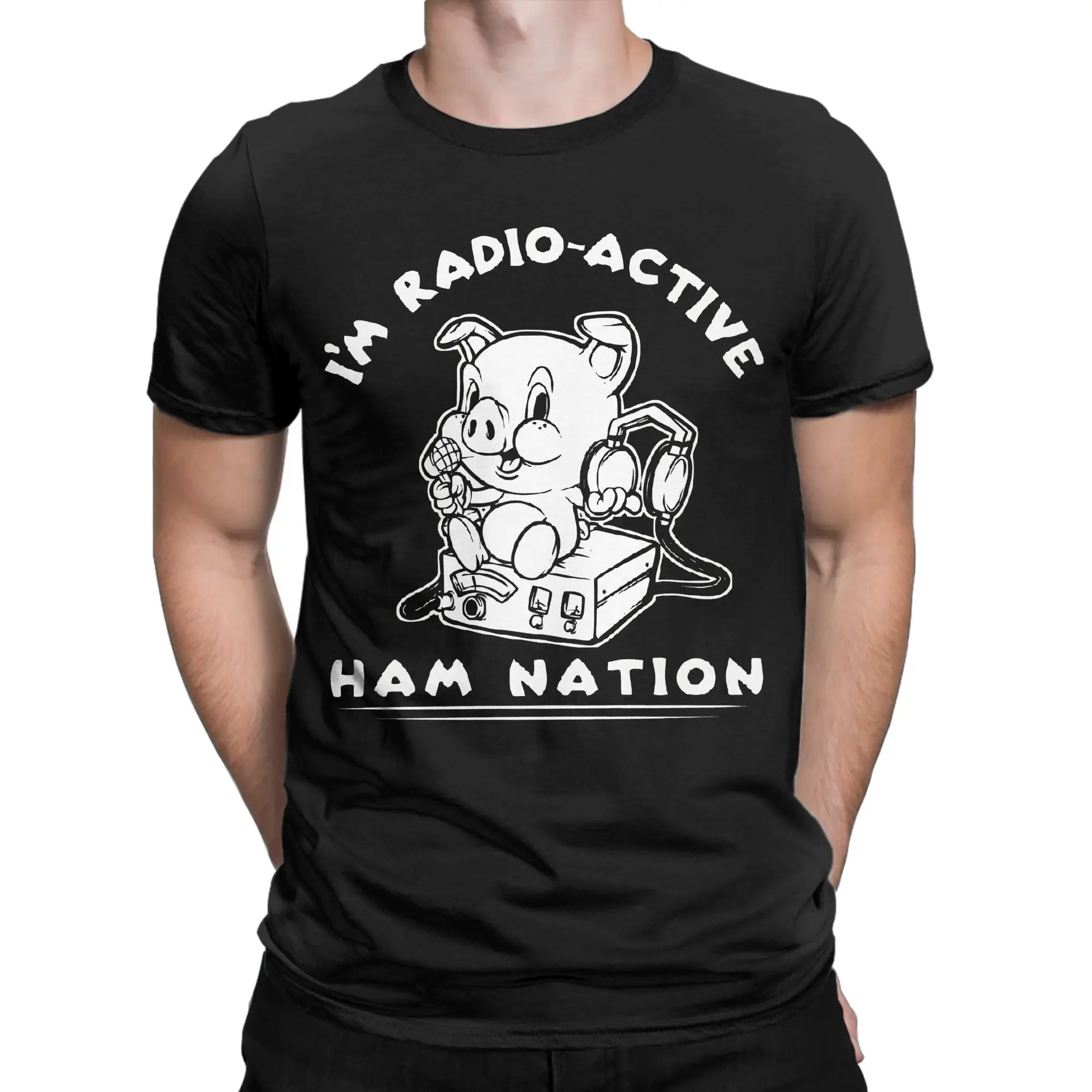 I'm Radio Active Ham Radio Ham Nation Tshirts For Men Women Cotton Tops Shirts Vintage  Crewneck Short Sleeve