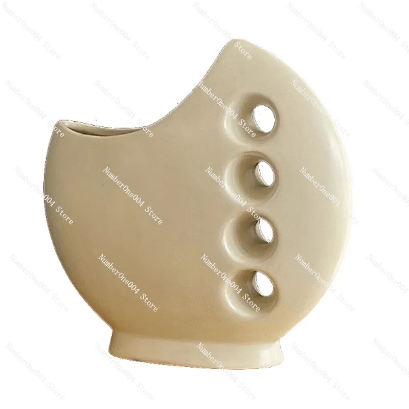 

For Italian Medieval Ceramic Decorative Vase Art Home Decoration 4-hole Crescent Vase Niche Design