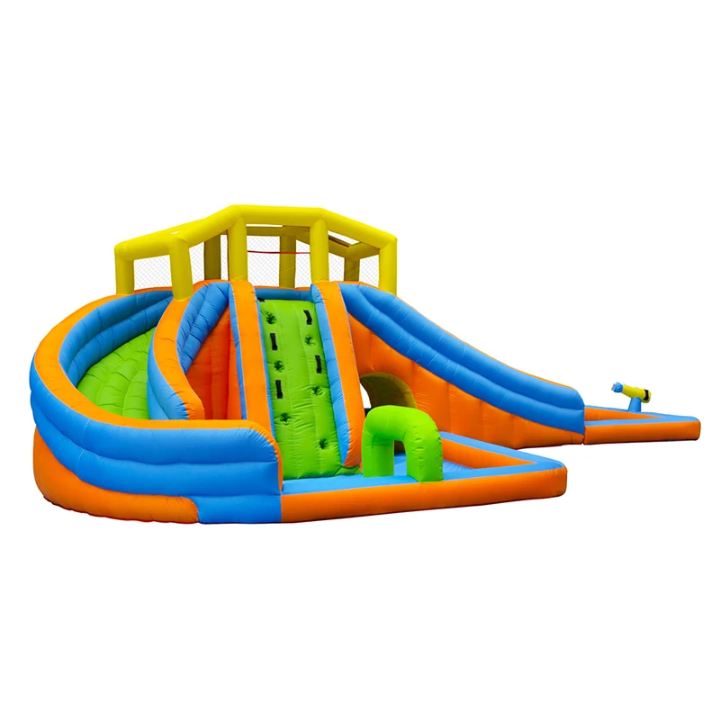 Double slide, bouncy castle, children's trampoline, trampoline, climbing wall, naughty castle