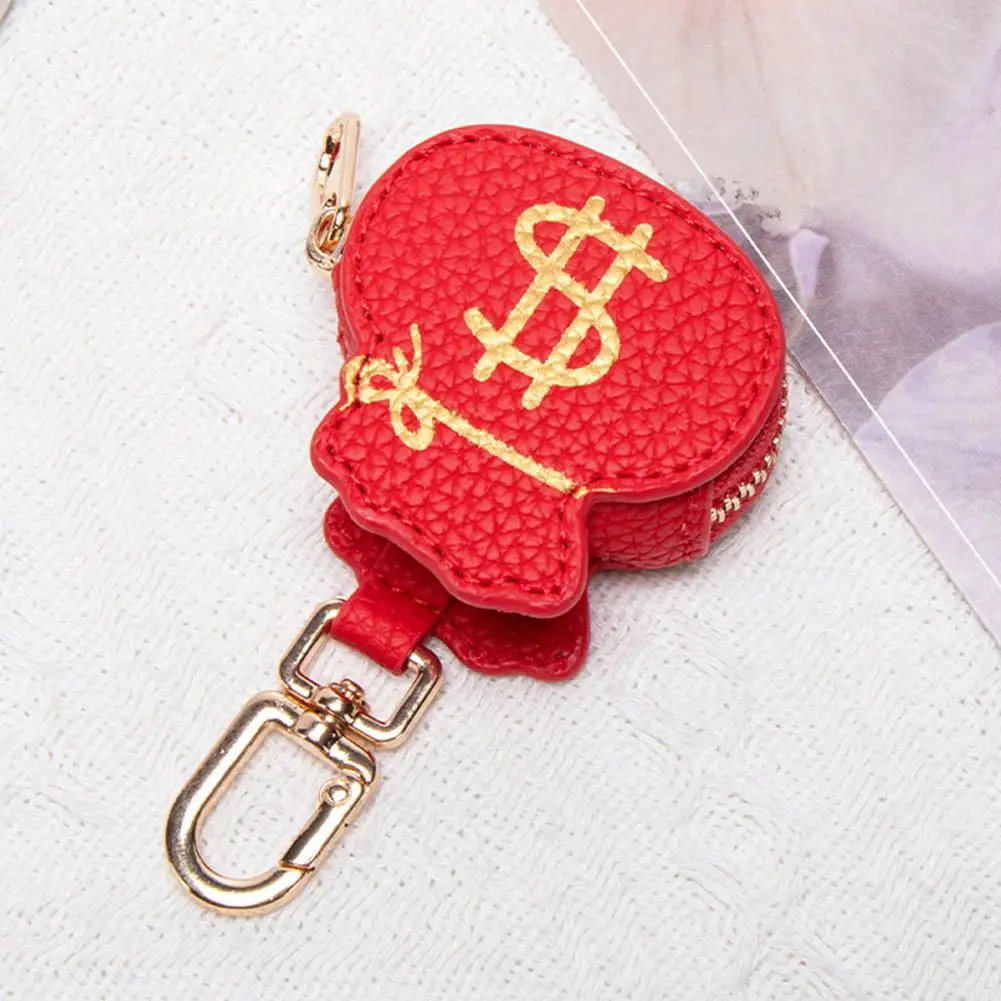 Creative Red Money Bag Pattern Coin Purse PU Leather Cute Panda Keychain pendant Mini Storage Bag Mini Money Shaped Coin Purse