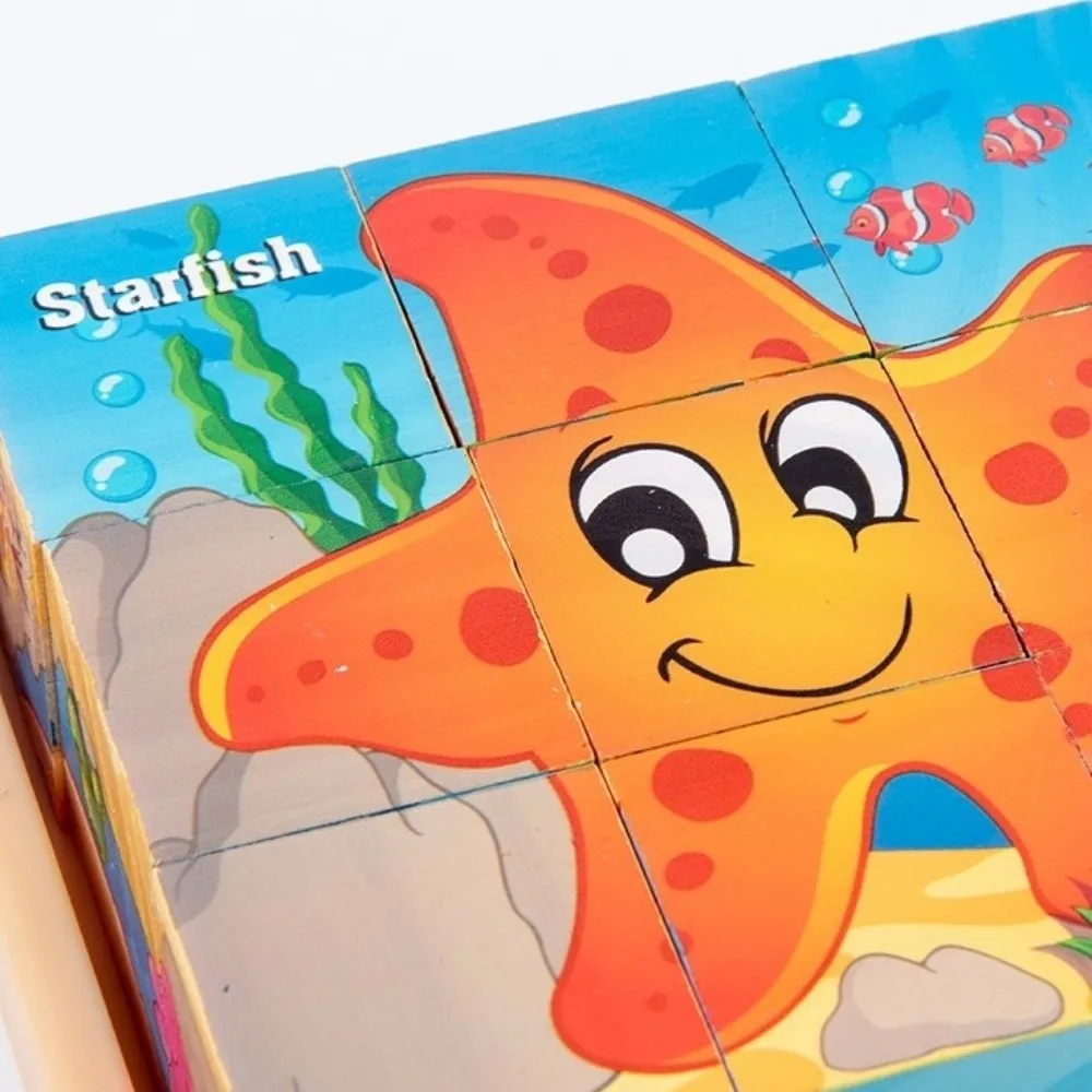 Brain Teaser Jigsaw 3D Cube Puzzle Bricked Up Montessori Wooden Puzzle Dinosaur STEM Learning Magnetic Puzzle Kids