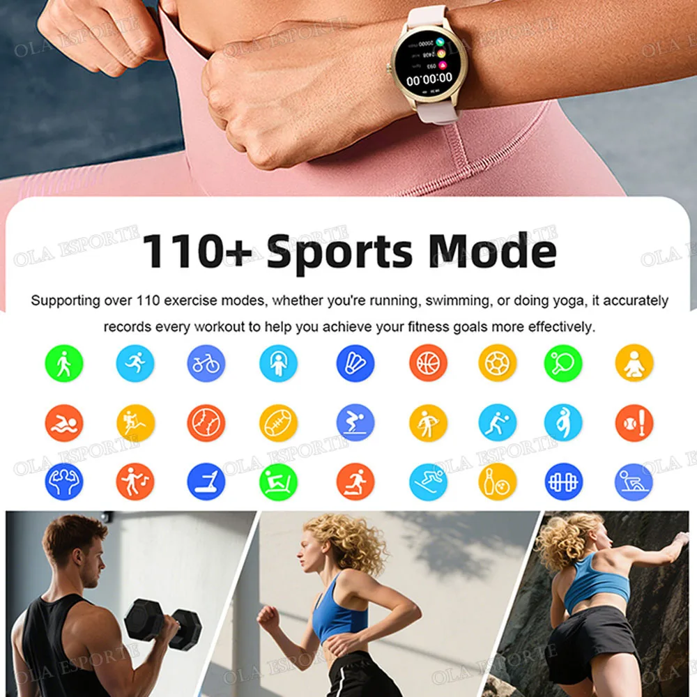 جير ساعة ذكية للنساء BT دعوة النساء الصحة مصباح يدوي الرجال Smartwatch 10ATM مقاوم للماء لتحديد المواقع تتبع مراقبة النوم ساعة رياضية