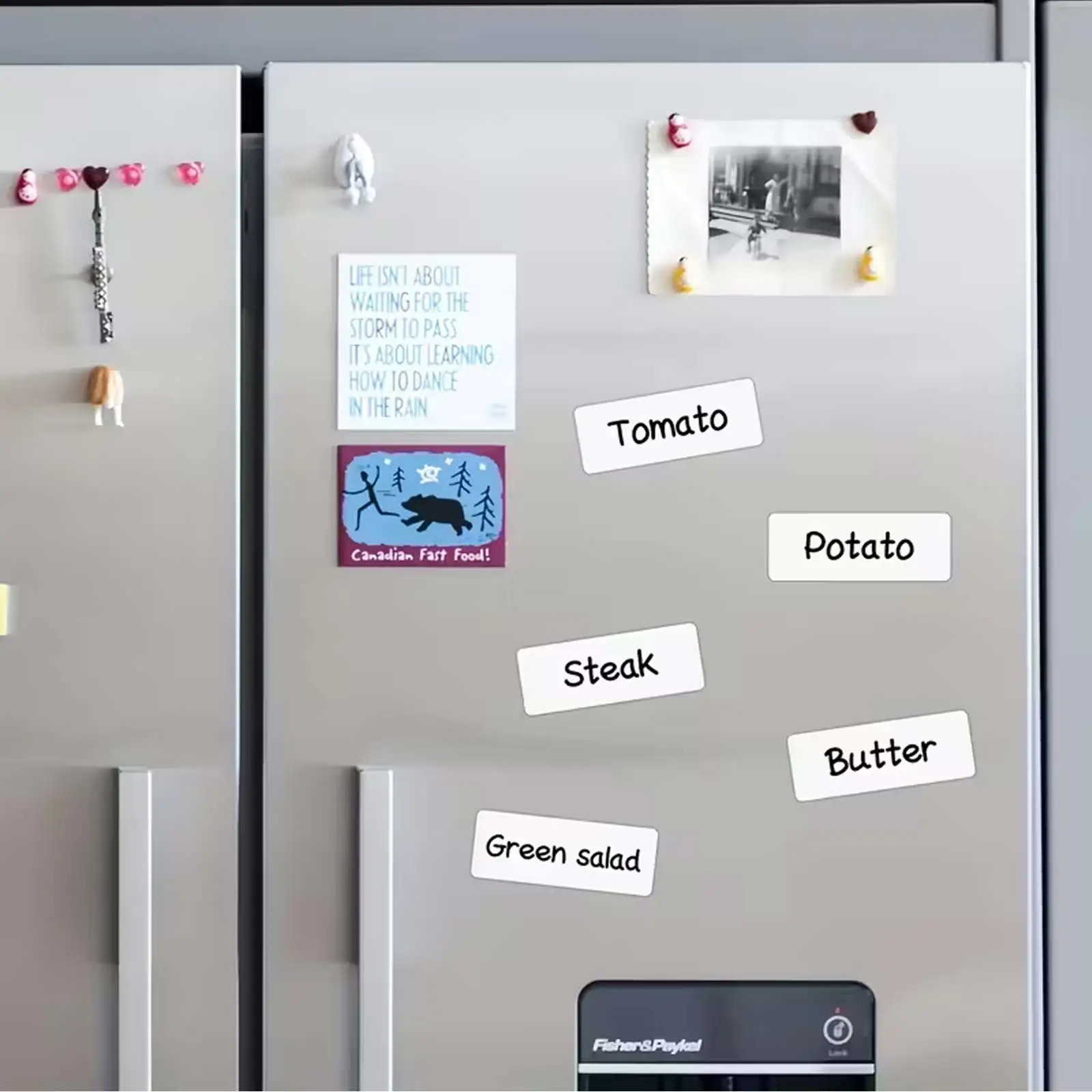 50 Pezzi 1.2"x3.2" Etichette Magnetiche Bianche, Strisce Impermeabili per Frigo Home Office Garage Frigorifero Carte Scrivibili Vuote