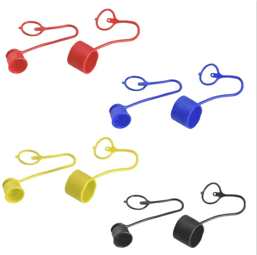 4Sets Flat-face Hydraulic Quick-connect Dust Cap Rubber PVC Dust Cap Coupler Set 1/4