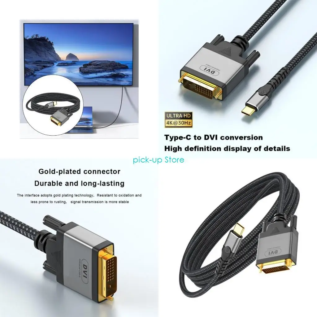 Q5wa tipo C para DVI resolução 1080p 60Hz Cordão conversão expansão notebook