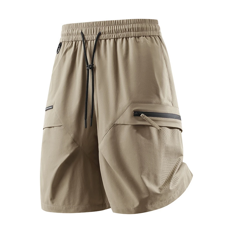 9XL Plus Size Summer Running Shorts Men Cool Shorts Summer Breathable Short Pants Male Fashion Casual Elastic Waist Shorts Black