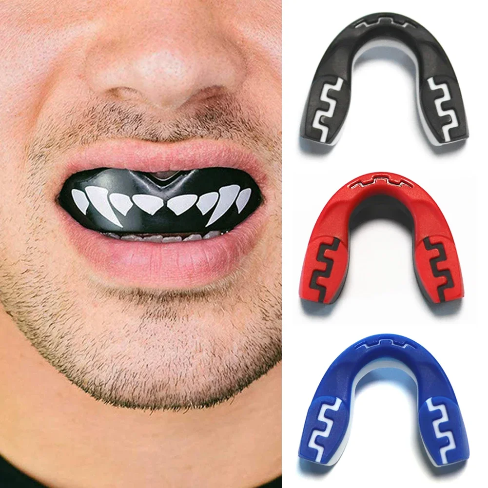 Mouth Guard Sports- Teeth 3D Technology Double Layer Boxing Mouth Guard Perfect Fit Adults with Case - Boil & Bite Mouth