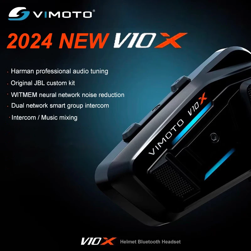 Vimoto New XR/V10S/V10X Motorcycle Helmet Bluetooth Headset IPX67 Waterproof Noise Reduction Multi-person Call Helmet Interphone