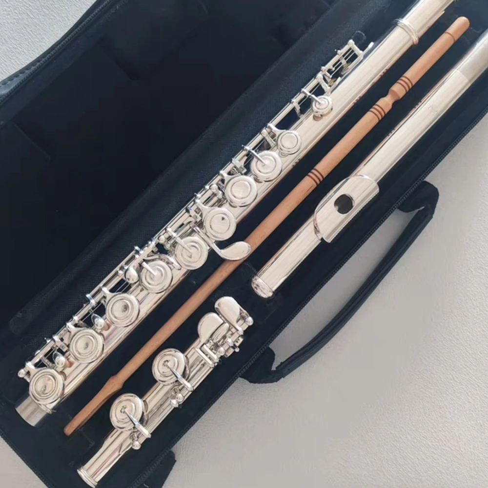 

Japan YFL-212DT Silver Plated Flute 16 Holes Closed C Key Cupronickel Silvering Flauta Transversal Instrumentos with E Key Flut