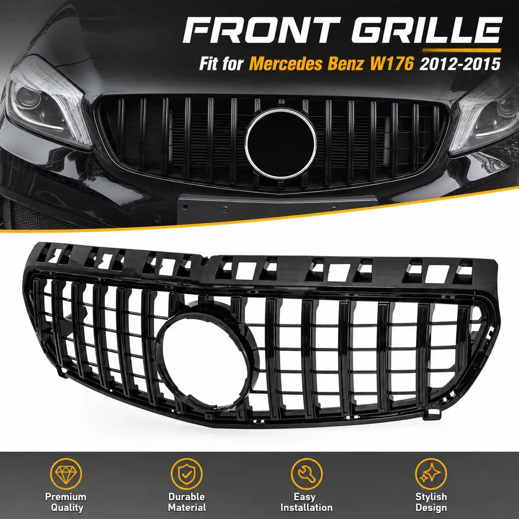 Frontgrill für Mercedes Benz W176 A-Klasse A180 A200 A250 A45 2012 2013 2014 2015 Frontstoßstange Mesh-Grill Kühlergrill Racing Grill GT