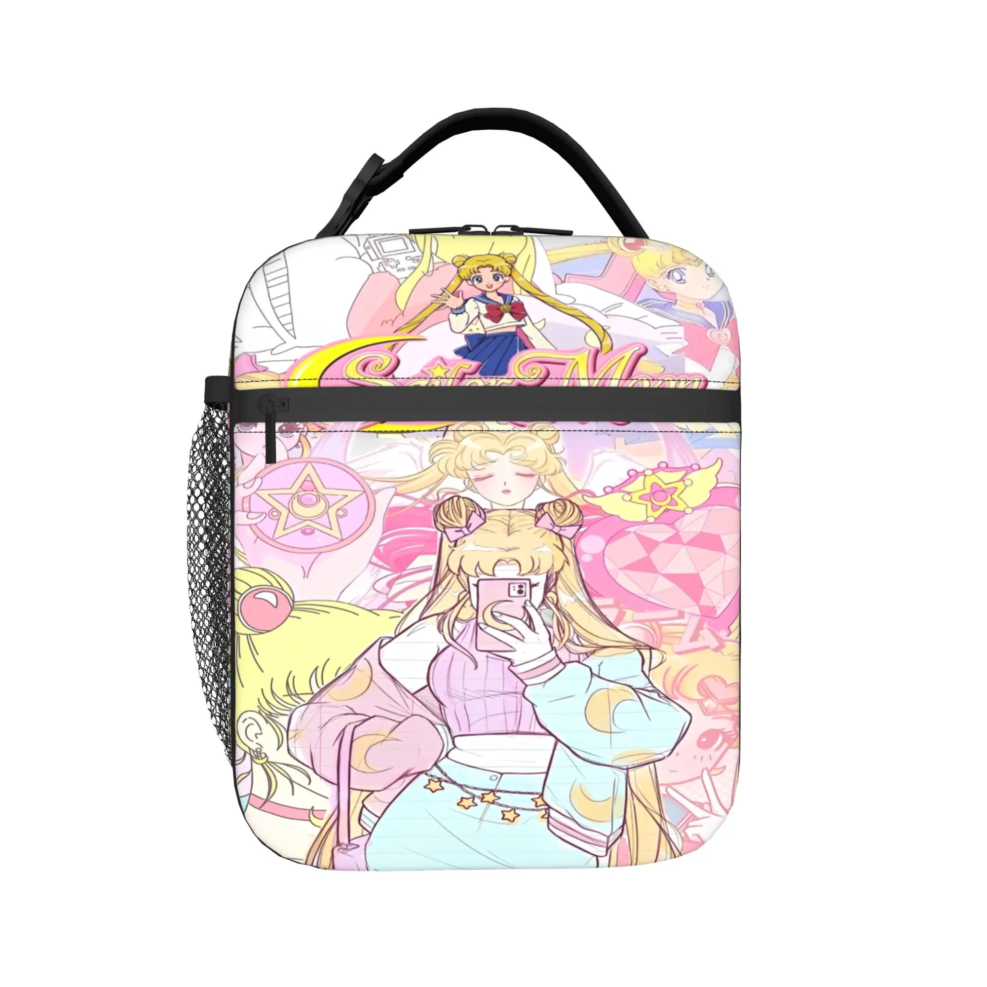 

Sailors Moons Luna girls anime Thermal Insulated Lunch Bags for School Reusable Bento Box Men Women Thermal Cooler Lunch Boxes