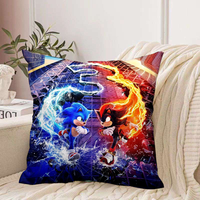 New Sonics Pillow Case Anime Cartoon Car Throw Cushion Cover Shadow Pillowcase 45x45cm ForLiving Room Sofa Home Decor Kids Gift