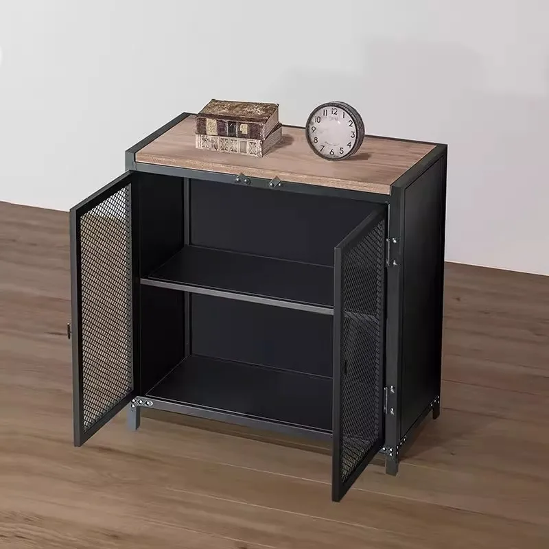 Tin cabinet Household multi-functional side cabinet Storage cabinet Retro wrought iron cabinet Locker Dining side cabinet