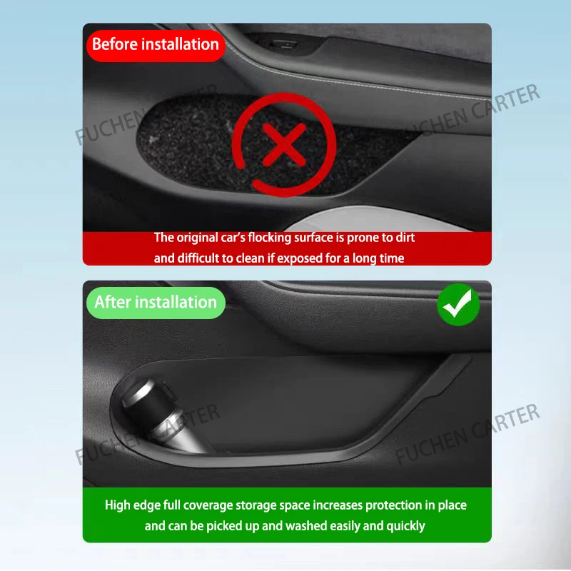 Car Door Side Storage Box For Tesla New Model Y Juniper 2025 Fully Covered Front and Rear Interior TPE Storage Tray Accessories