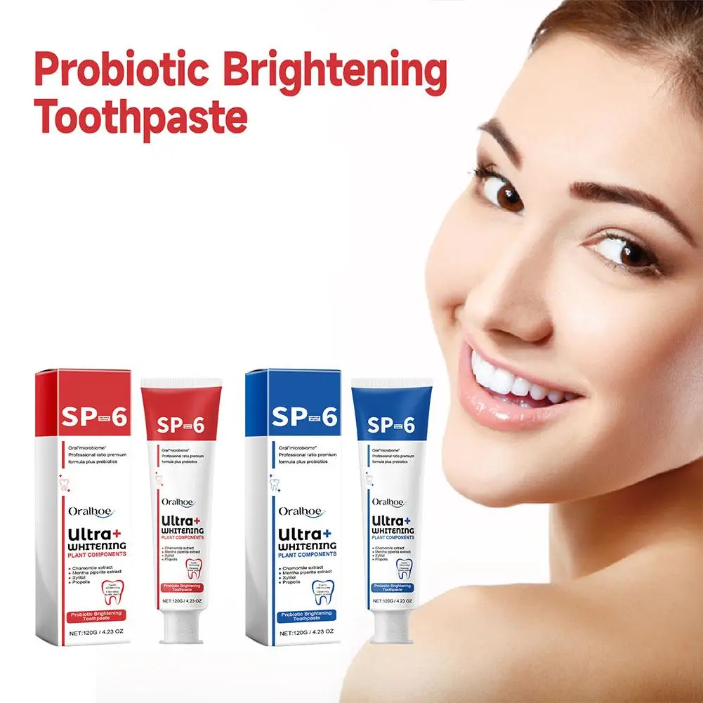 Creme dental clareador probiótico, Clareamento dos dentes eficaz, Saúde Dentes, Quente e Suave, Respiração eficaz Presente fresco, S0T9