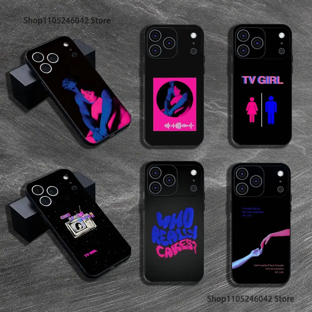 

T-Tv Girls Who Really Cares Wear-resistant Phone Case For iPhone 17,16,15,14,13,12,11,Pro,XS,Max,XR,Plus,E,Mini Black Soft Cover