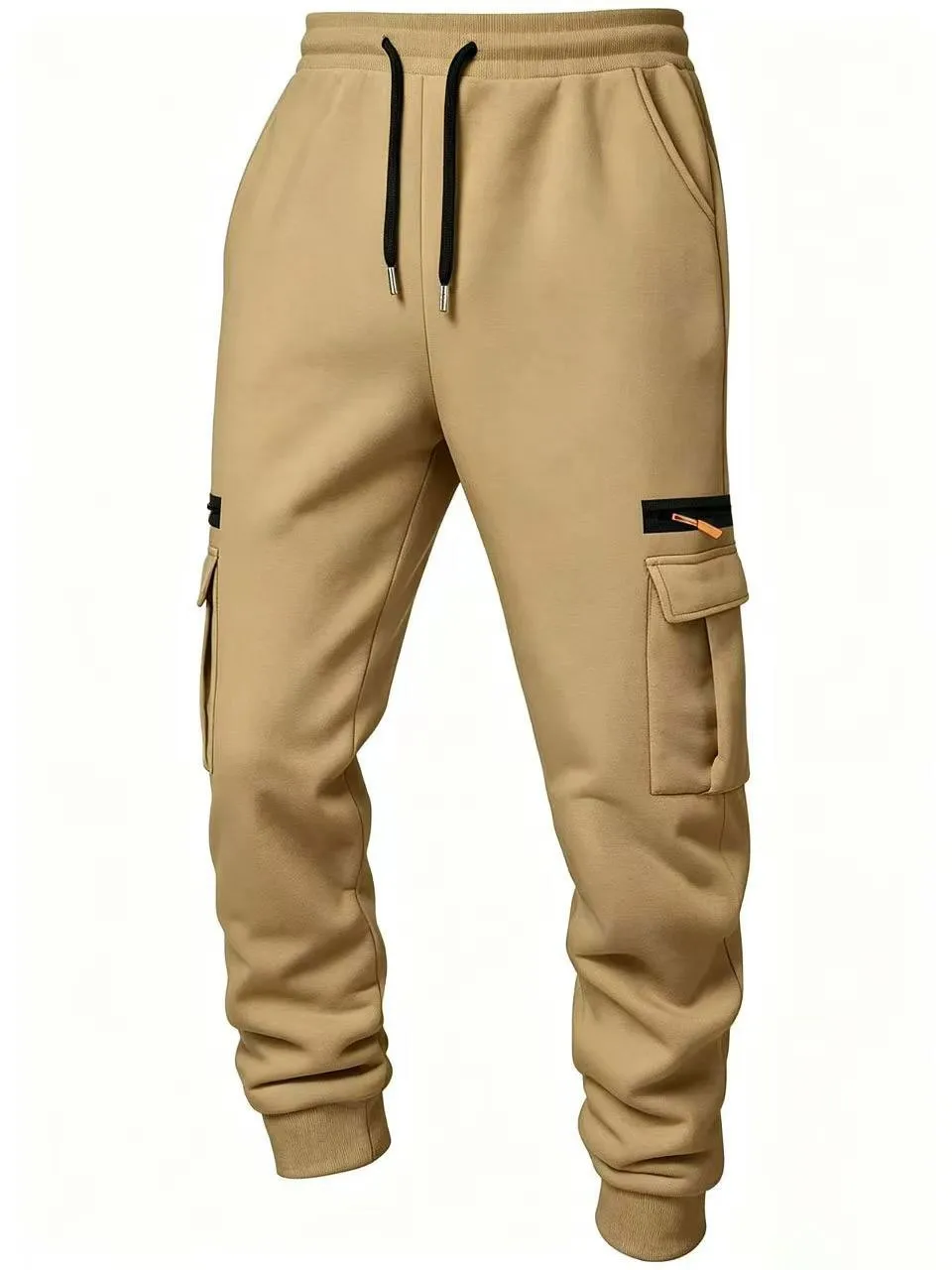 Neue Herren-Sweatpants, gerade geschnitten, Jogginghose für Sport und Streetwear, locker geschnittene, übergroße Hose mit Kordelzug, lange Herrenhose mit mehreren Taschen – Detail 16
