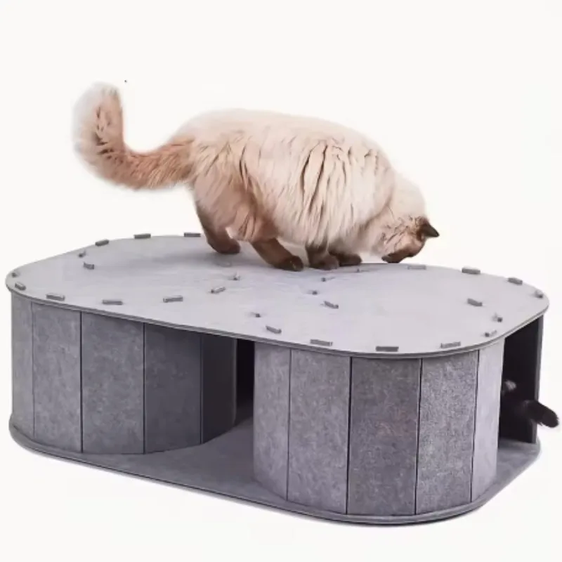 Cat Maze S-shaped Drilled Hole Avoidance Curve Tunnel Multi-exit Cat Nest Felt Grinding Claw