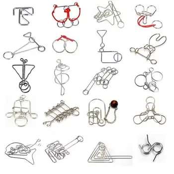 Quebra-cabeça clássico de metal para cérebro IQ Mind Magic Wire Puzzles Jogo para adultos e crianças