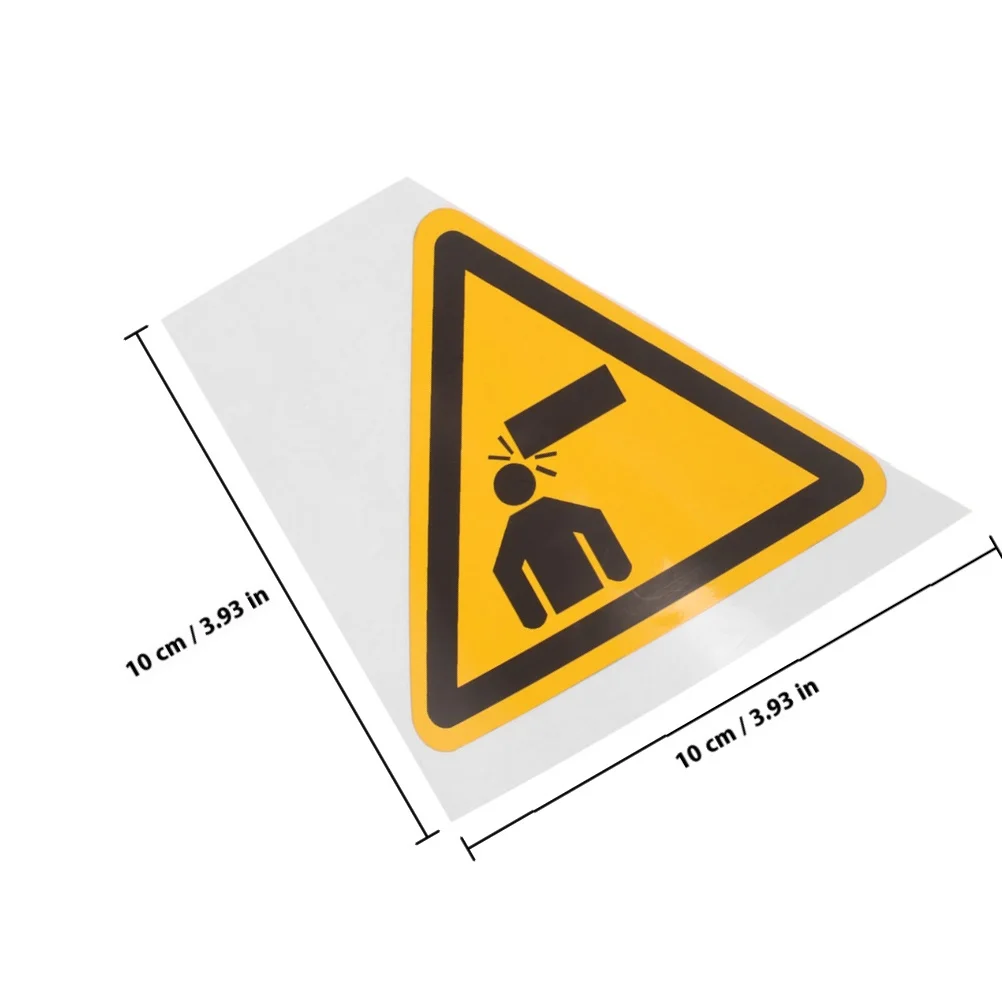 4pcs Warning Signs Watch Your Head Caution Decals Safety Stickers For Low Ceiling Adhesive Hazard Alert Durable Pvc Triangle