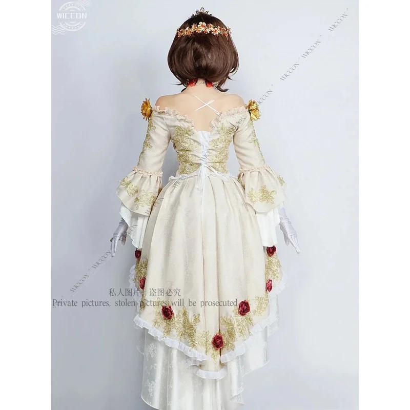 AAA 2025 ماري لعبة الهوية الخامس تأثيري الملكة الدموية زي حمام الدم الجلد خمر النساء هالوين العصور الوسطى فستان وتتسابق شعر مستعار