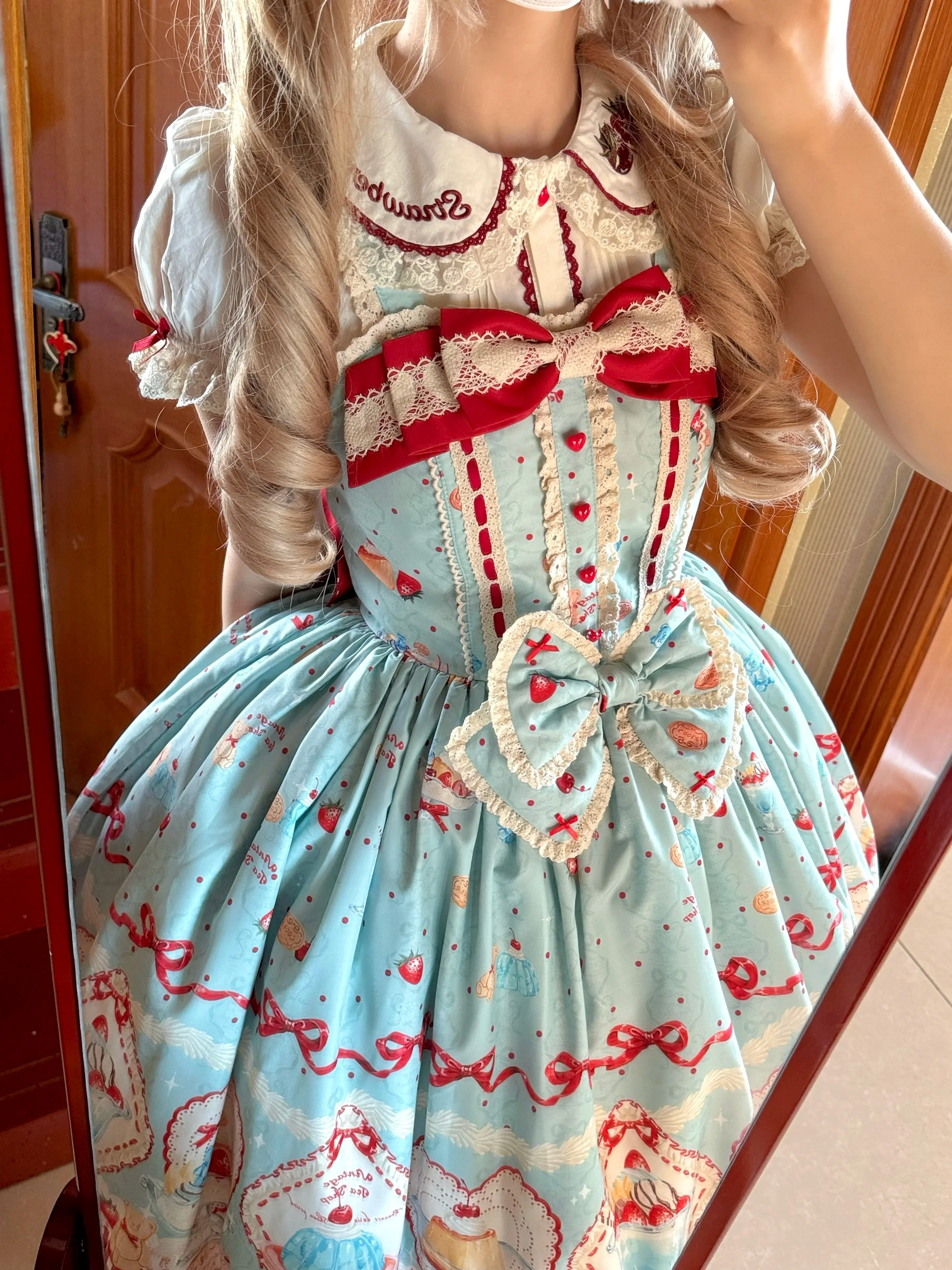 Original Daily Sweet Lolita Birthday Strap Dress Jsk Sweet Princess Kawaii Y2k Cute Printed Bow Lo Short Dresses Summer New