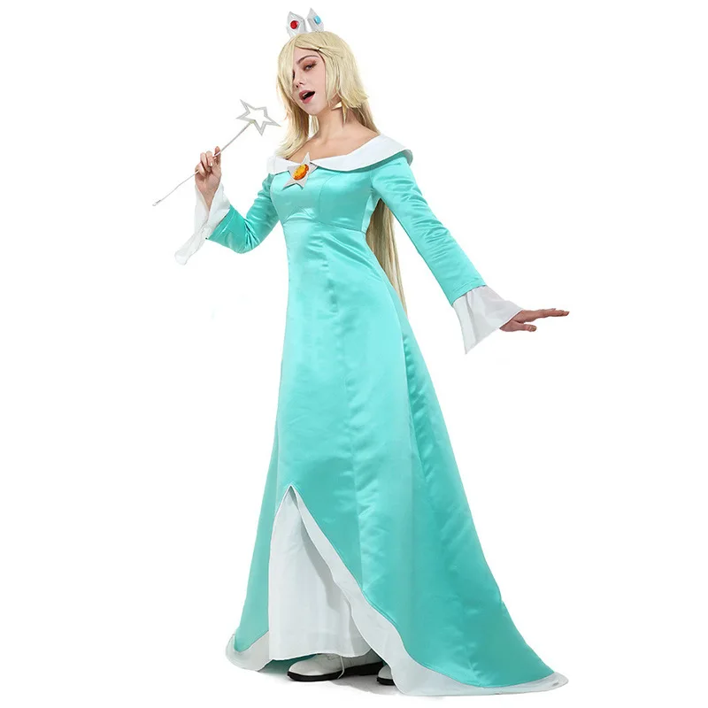 Anime Super Galaxy Princess Rosalina Princess Rosalina Cosplay Costume Set Dress Headwear Suit Halloween Prop