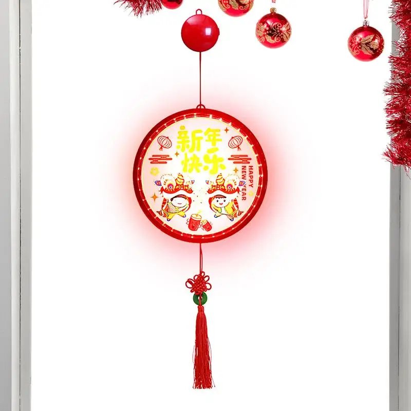 

Chinese New Year Lantern Spring Festival Hanging Pendant LED Red Lanterns With Chinese Knot Tassel For Window Door Wall Decor