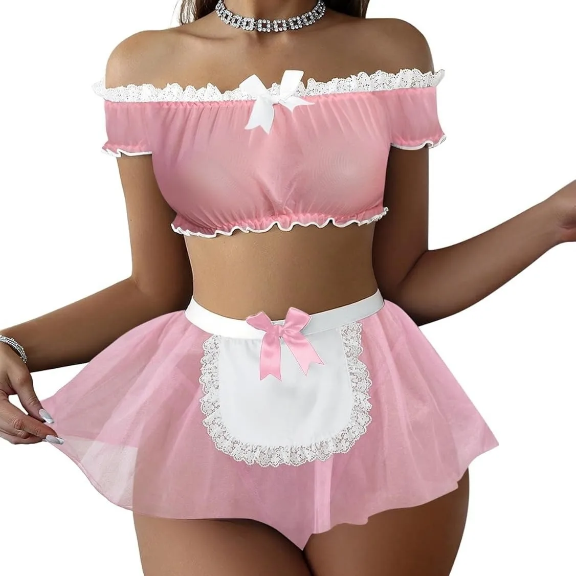 2026 Fashion Underwear Women French Apron Maid Dress Thong Briefs Bra Set Costumes Cosplay Uniform Sexy Lingerie 2 Piece view 7