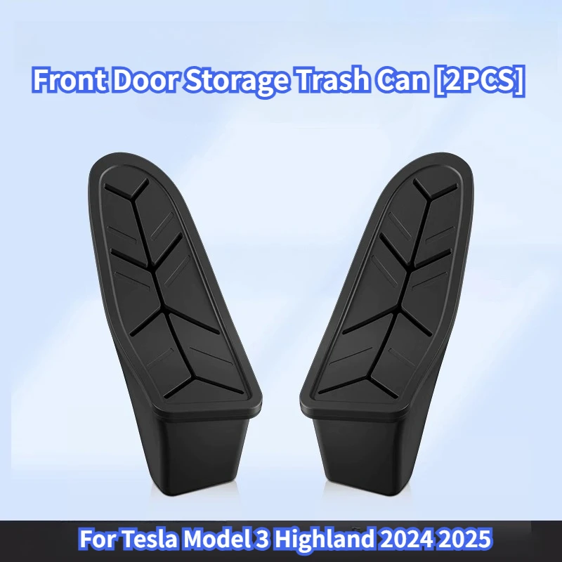 

For Tesla Model 3 Highland 2024 Car Door Storage Box Waterproof Side Door Trash Can Interior Storage Modification Accessories