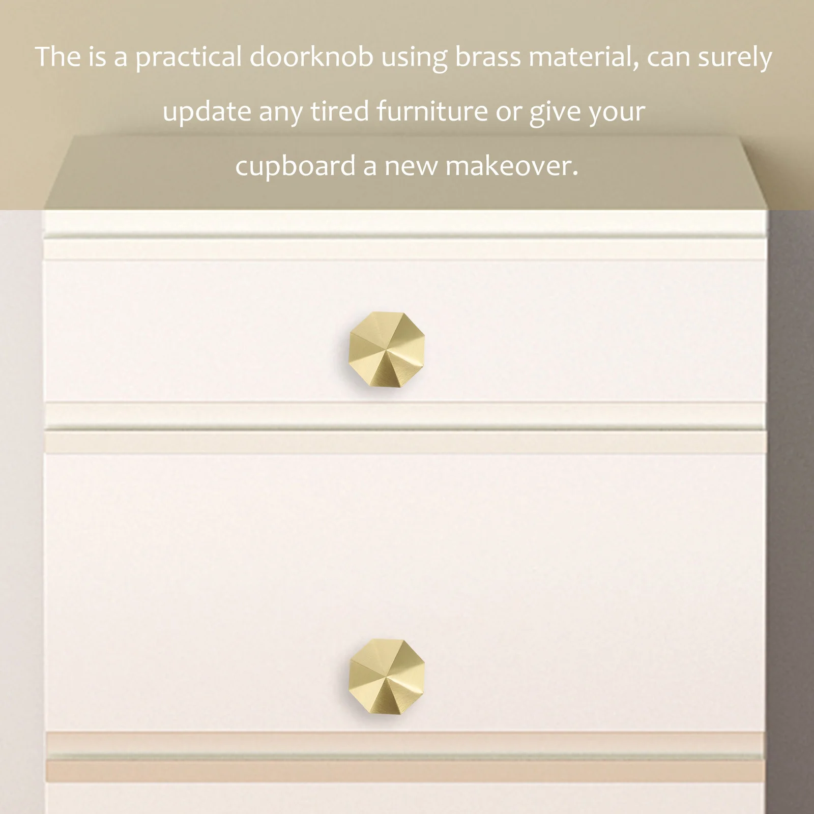 

Brass Doorknob Octagon Drawer Handle Cabinet Knob Wardrobe Pulls Furniture Hardware Single Hole Design Durable Brass Pulls