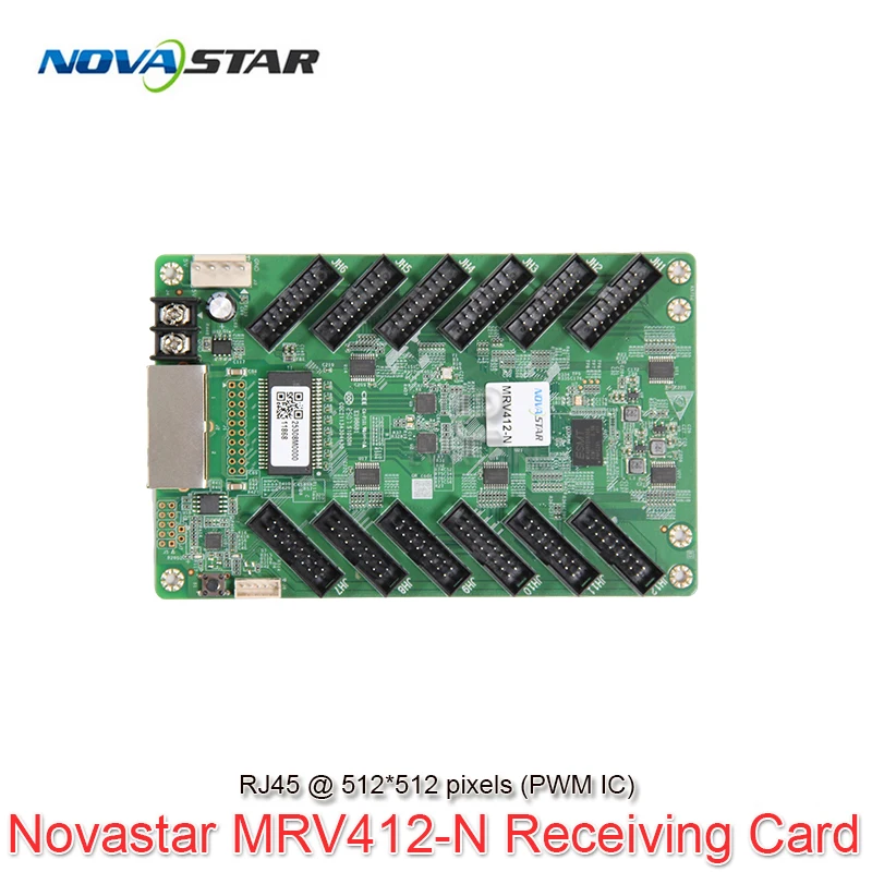 

Приемная карта полноцветного освещения со светодиодным дисплеем Novastar MRV412-N Карта видеоконтроля со светодиодным экраном и 12 портами HUB75E 512x512 пикселей
