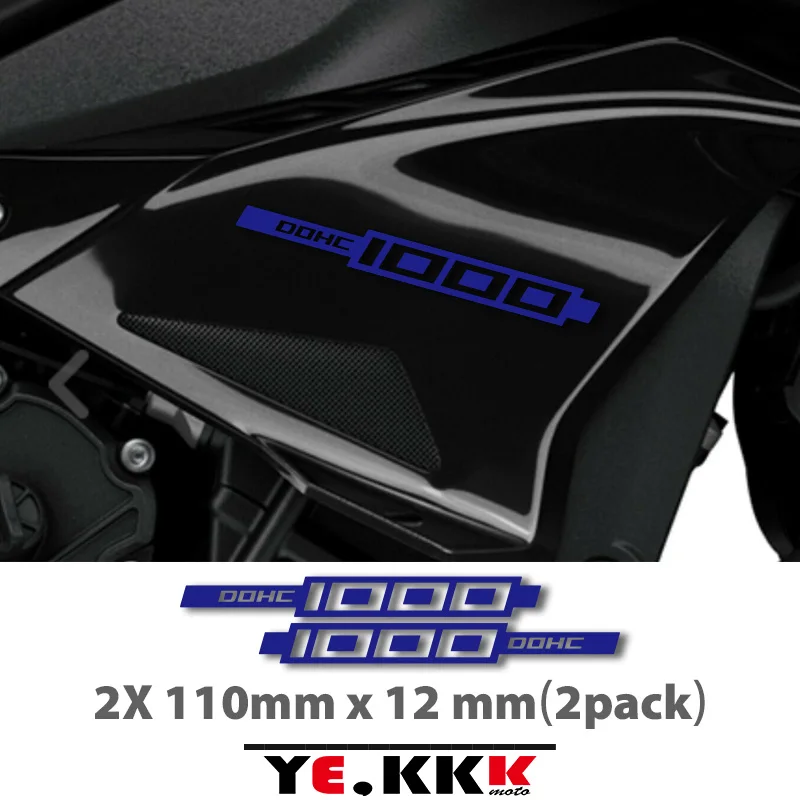 

For YAMAHA MT 10 1000 DOHC Decals Stickers Customized Sticker Reflective Color MATT BLACK X2 110MM * 12MM