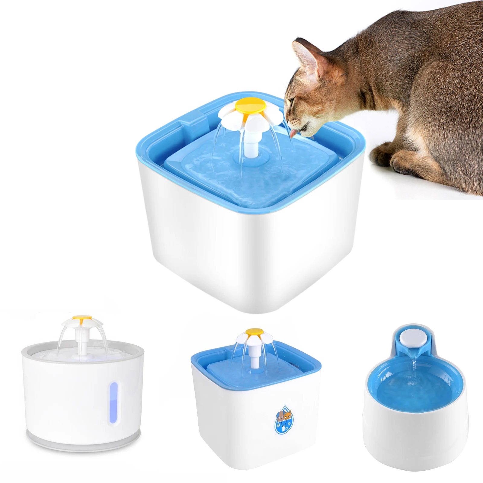 

Pet Cat Water Fountain USB Automatic Cat Water Dispenser Feeder Bowl LED Light Smart Dog Cat Water Dispenser Pet Drinking Feeder