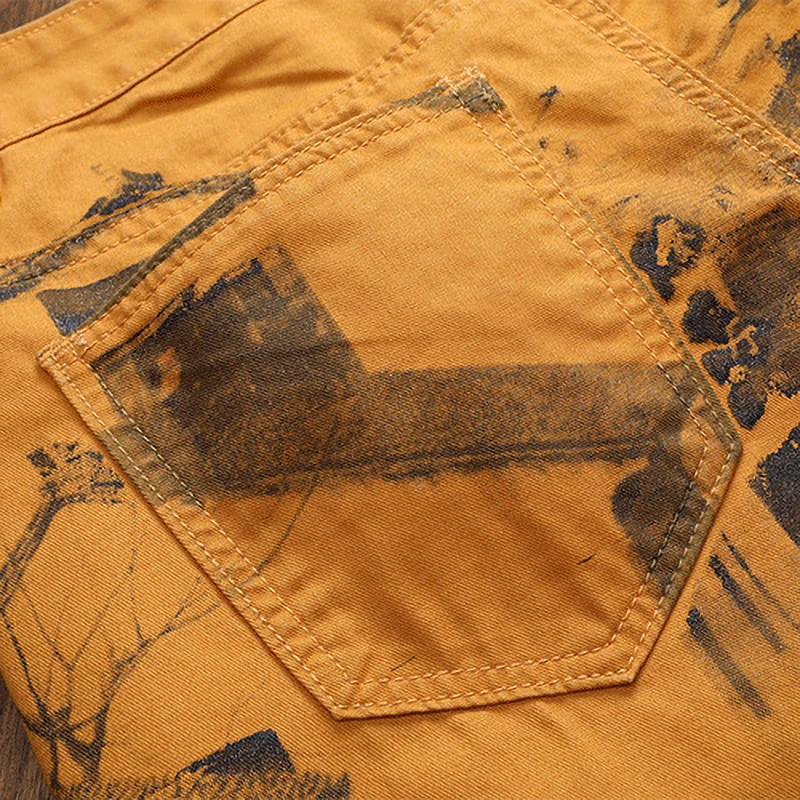 2023 New Men Jeans Y2k Vintage British Style Print Denim Pants Street Designer Casual Business Big Size High Quality Male Jeans