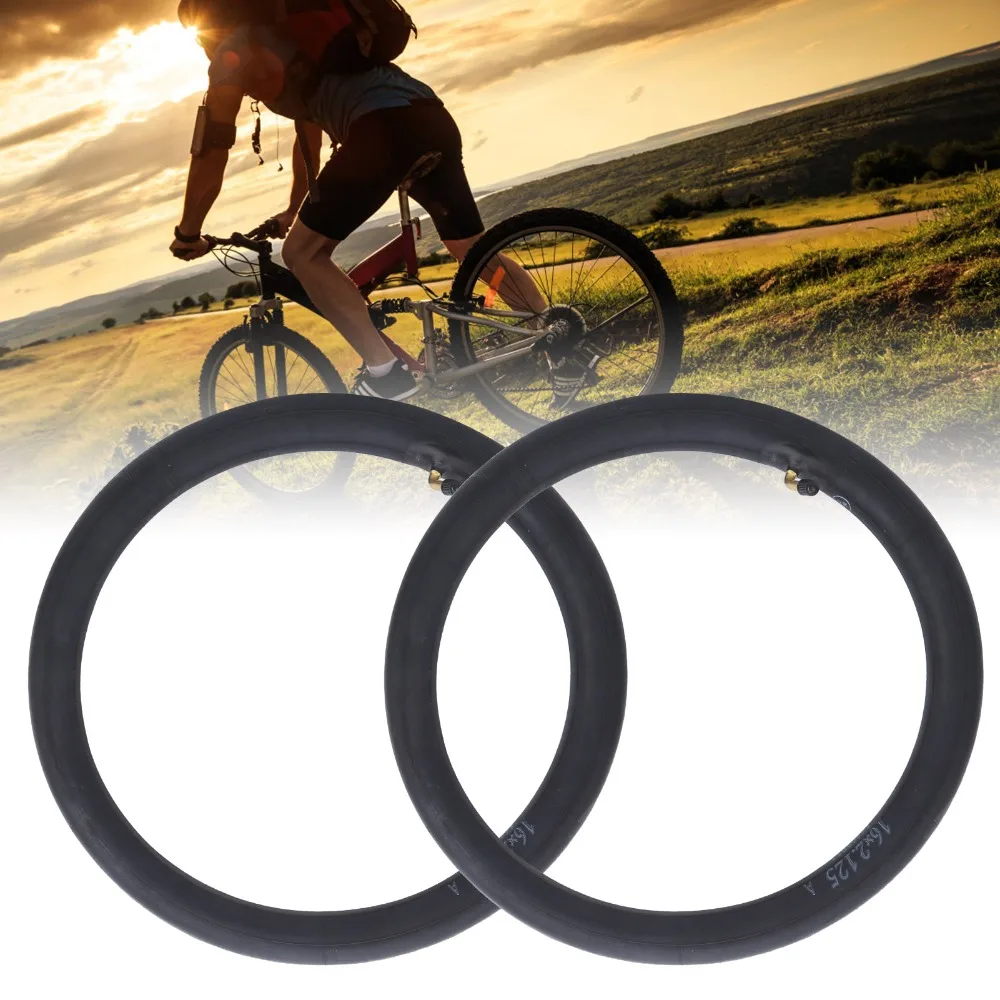 2er-Pack Butylkautschuk-Schlauch mit gebogenem Ventil, Hochleistungs-Fahrradschlauch-Ersatz für 16x2.125 Fahrradreifen, Schlauchreifen-Reparatur