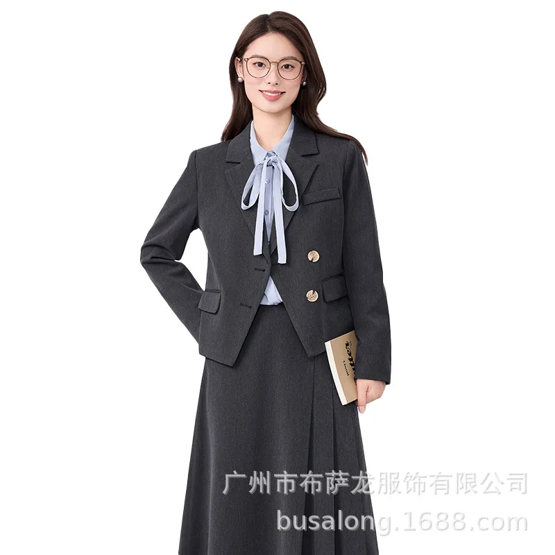 طقم بدلة نسائية بنمط جديد ملابس رسمية احترافية لمقابلة الخدمة المدنية ملابس احترافية لبدلة نسائية صغيرة الحجم