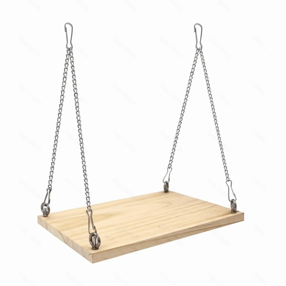 

Забавные деревянные качели для хомяков, устойчивые к укусам, прочные, подвесная лежанка для попугаев с цепью, платформа для лазания и тренировок для хомяков