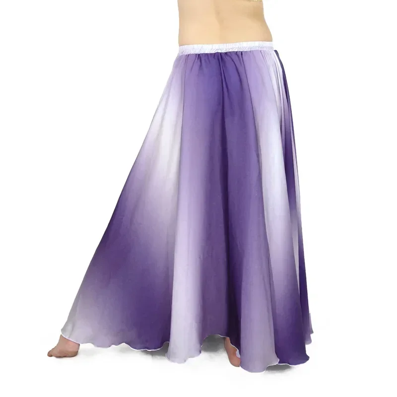 Dancewear Color Gradient Belly Dancing Clothes Long Skirts Full Circle Professional Belly Dance Satin Skirt 300 Degrees