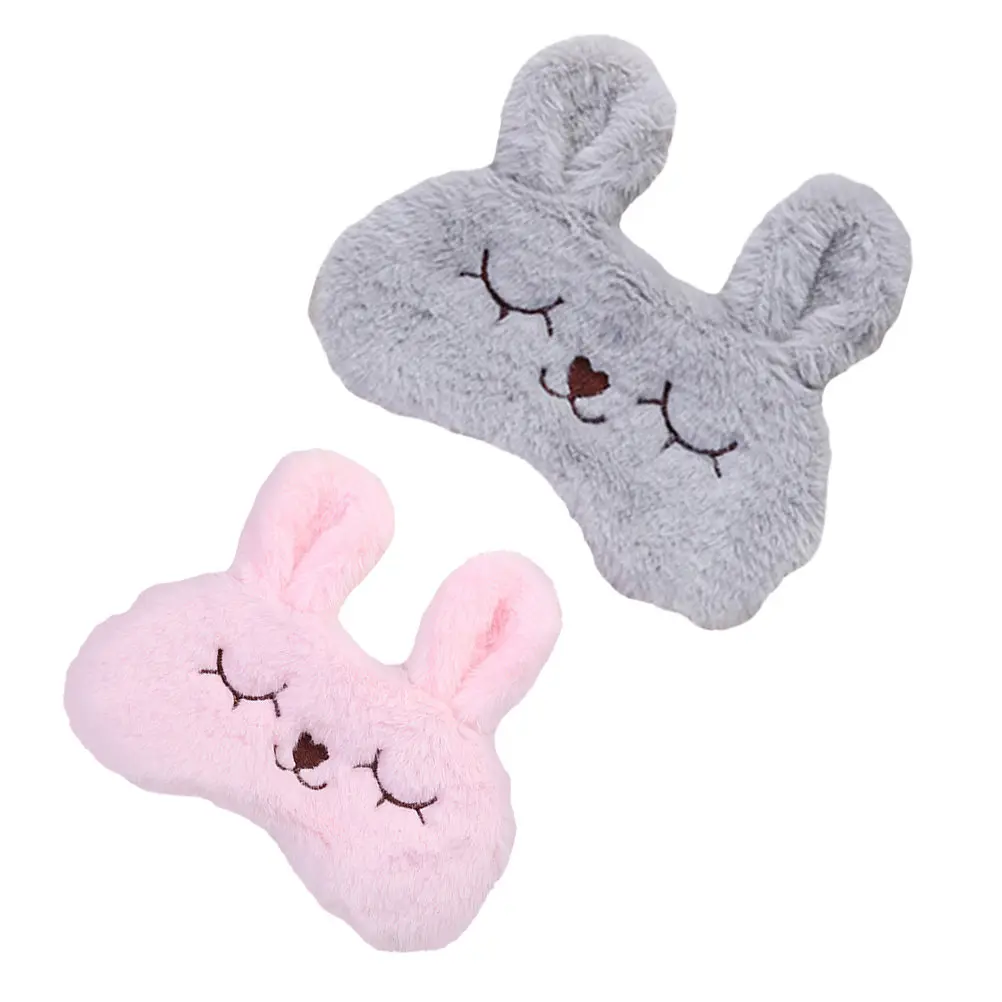 2Pcs Cute Rabbit Sleeping Eye Mask Gentle on Skin Washable Light Blocking Eyeshade for Better Sleep Comfortable Fashionable Gift