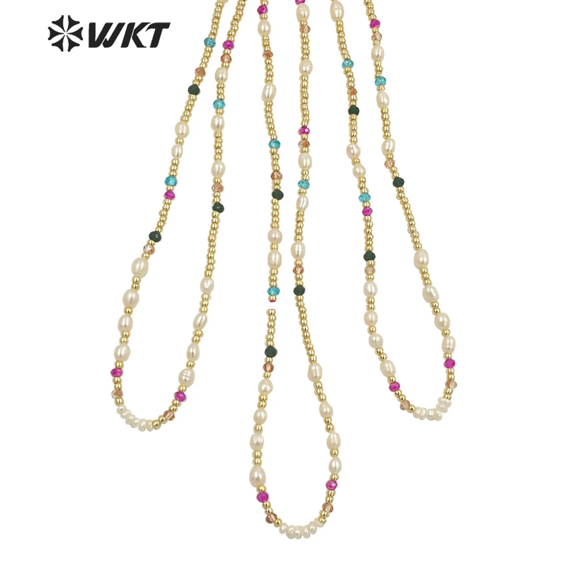 WT-JN222  WKT 2023 Hot Sale Pearl&Crystal Popular Girl Chain Necklace Fashion Party Lady Of Wedding On Trend