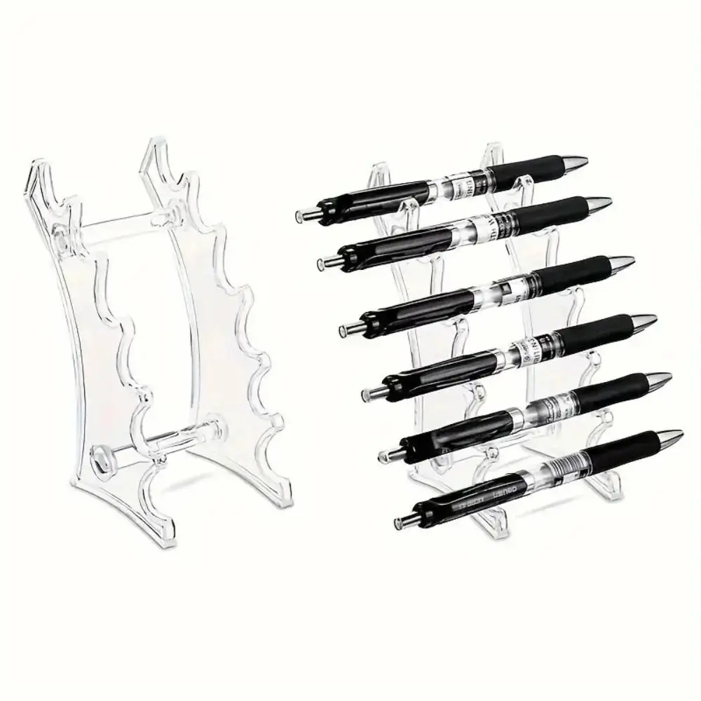 1 Pc Plastic Makeup Brush Rack Organizer Ladder Shelf Stationery Fan Display Rack Multifunctional Room Decor Storage Tool